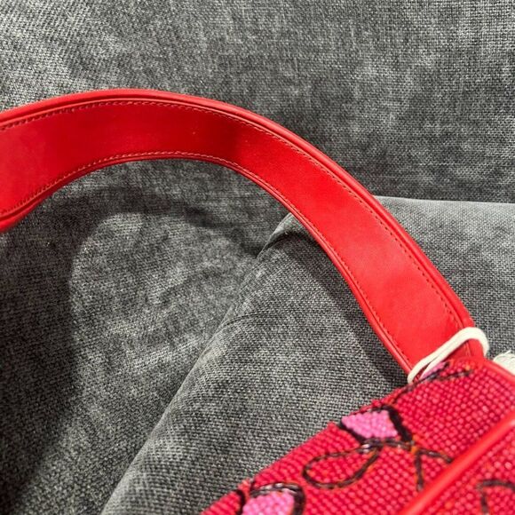 STAUD Tommy Beaded Shoulder Bag in Cherry Abstract Wave - Picture 15 of 16